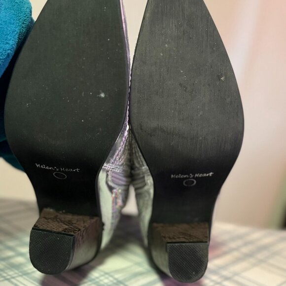 NFR Ready Helen's Heart silver sequin boots, size 8.5 - Picture 3 of 7